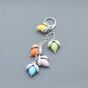 Брелок на сумку орешки серебро