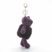 Брелок на сумку Медведь в жилетке фиолетовый