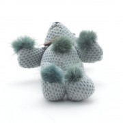 Брелок на сумку Мишка с помпонами зеленый