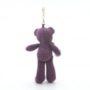 Брелок на сумку Мишка с помпонами фиолетовый