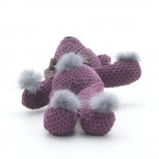 Брелок на сумку Мишка с помпонами фиолетовый