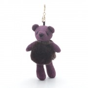 Брелок на сумку Медведь в жилетке фиолетовый