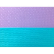Килимок для йоги та фітнесу EasyFit TPE+TC 6мм двошаровий фіолетовий-м'ятний