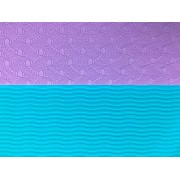 Коврик для йоги и фитнеса EasyFit TPE+TC 6 мм двухслойный + Чехол фиолетовый с мятным