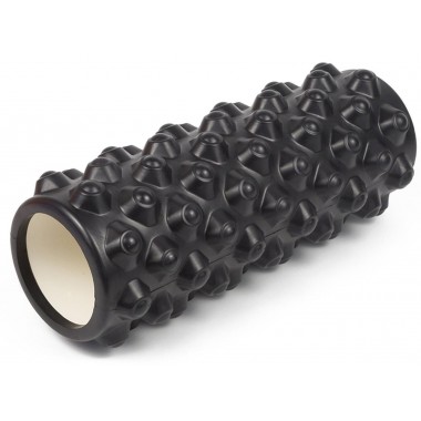 Масажний ролик EasyFit Grid Roller Extreme 33 см Чорний