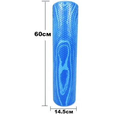 Массажный ролик EasyFit Foam Roller 60 см двухцветный Синий-голубой