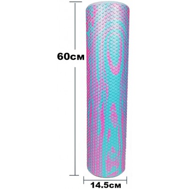 Массажный ролик EasyFit Foam Roller 60 см двухцветный Мятный-розовый