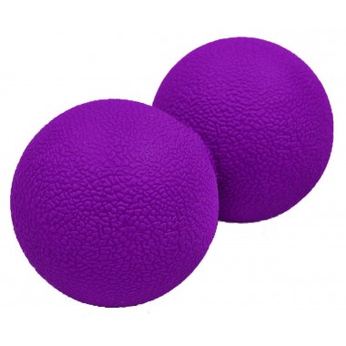 Массажный мячик EasyFit TPR двойной 12х6 см фиолетовый