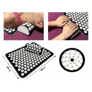 Массажный коврик EasyFit (компактный аппликатор-накидка Кузнецова) с подушкой Черный с белым