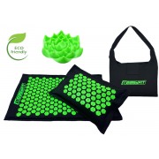 Масажний килимок EasyFit AcuRelax з голками (аплікатор Кузнєцова) чорно-зелений