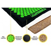 Масажний килимок EasyFit AcuRelax з голками (аплікатор Кузнєцова) чорно-зелений