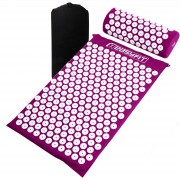 Масажний килимок Easyfit з подушкою (аплікатор Кузнєцова) Фіолетовий