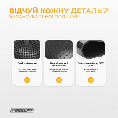 Балансувальна масажна подушка EasyFit Чорний