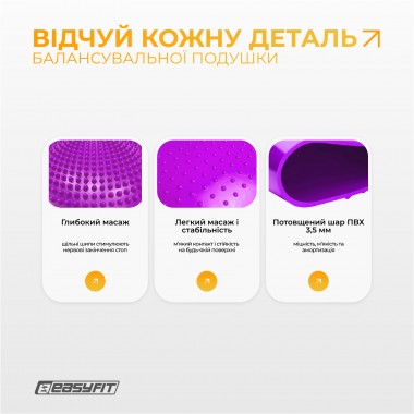 Балансувальна масажна подушка EasyFit фіолетова