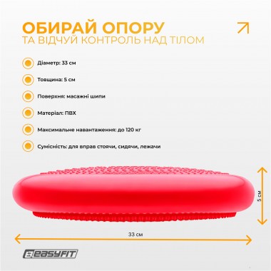 Балансувальна масажна подушка EasyFit Червоний