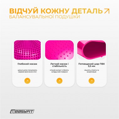 Балансувальна масажна подушка EasyFit Рожевий