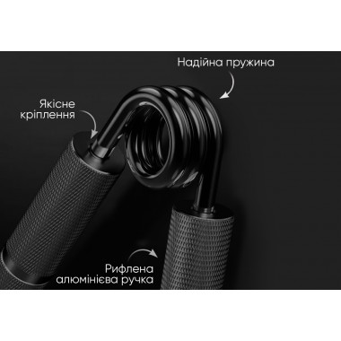 Кистевой эспандер EasyFit Hand Grip PRO 136 кг черный (300 lb)