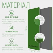 Коврик для йоги и фитнеса EasyFit TPE+TC 6 мм двухслойный зеленый-серый