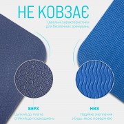 Коврик для йоги и фитнеса EasyFit TPE+TC 6 мм двухслойный синий-голубой