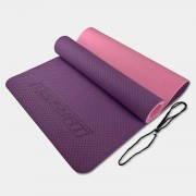 Коврик для йоги и фитнеса EasyFit TPE+TC 6 мм двухслойный фиолетовый-розовый