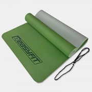 Коврик для йоги и фитнеса EasyFit TPE+TC 6 мм двухслойный зеленый-серый
