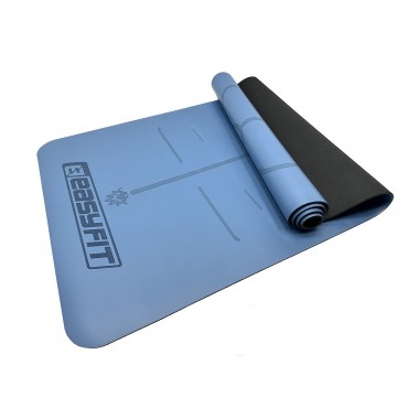Коврик для йоги профессиональный EasyFit Pro каучук 5 мм Голубой