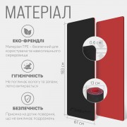 Коврик для йоги и фитнеса EasyFit TPE+TC 6 мм двухслойный + Чехол черный с красным