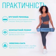 Коврик для йоги и фитнеса EasyFit TPE+TC 6 мм двухслойный голубой-синий