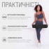 Килимок для йоги та фітнеса EasyFit TPE+TC 6мм двошаровий + Чохол чорний з червоним