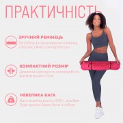 Коврик для йоги и фитнеса EasyFit TPE+TC 6 мм двухслойный розовый-св.розовый