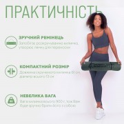 Коврик для йоги и фитнеса EasyFit TPE+TC 6 мм двухслойный черный-зеленый