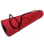 Коврик для йоги и фитнеса EasyFit TPE+TC 6 мм двухслойный + Чехол красный с черным