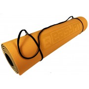 Коврик для йоги и фитнеса EasyFit TPE+TC 6 мм двухслойный + Чехол оранжевый с черным