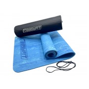 Коврик для йоги и фитнеса EasyFit PER Premium Mat 8 мм синий + Чехол