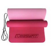 Коврик для йоги и фитнеса EasyFit TPE+TC 6 мм двухслойный розовый-св.розовый