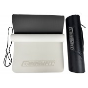 Коврик для йоги и фитнеса EasyFit TPE+TC 6 мм двухслойный + Чехол серый с черным
