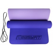 Коврик для йоги и фитнеса EasyFit TPE+TC 6 мм двухслойный сиреневый-св.сиреневый