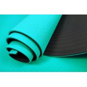 Коврик для йоги и фитнеса EasyFit TPE+TC 6 мм двухслойный мятный-черный