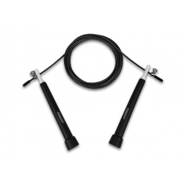 Скоростная скакалка EasyFit Speed Cable Rope 3 м со стальным тросом черная