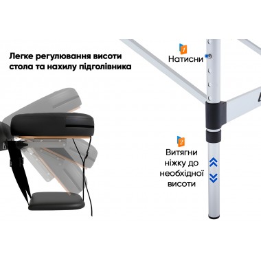Массажный стол EasyFit ZenRest-2 кушетка складная Черная в чехле