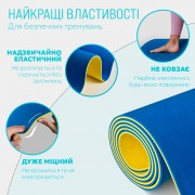 Коврик для йоги и фитнеса EasyFit TPE+TC 6 мм двухслойный синий-желтый