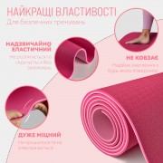 Коврик для йоги и фитнеса EasyFit TPE+TC 6 мм двухслойный розовый-св.розовый