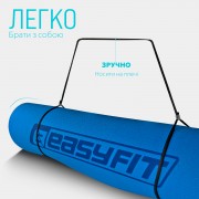Коврик для йоги и фитнеса EasyFit TPE+TC 6 мм двухслойный синий-желтый