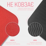 Коврик для йоги и фитнеса EasyFit TPE+TC 6 мм двухслойный + Чехол красный с черным