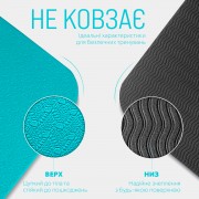 Коврик для йоги и фитнеса EasyFit TPE+TC 6 мм двухслойный + Чехол мятный-черный