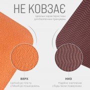 Коврик для йоги и фитнеса EasyFit TPE+TC 6 мм двухслойный персиковый-коричневый