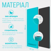 Коврик для йоги и фитнеса EasyFit TPE+TC 6 мм двухслойный + Чехол мятный-черный