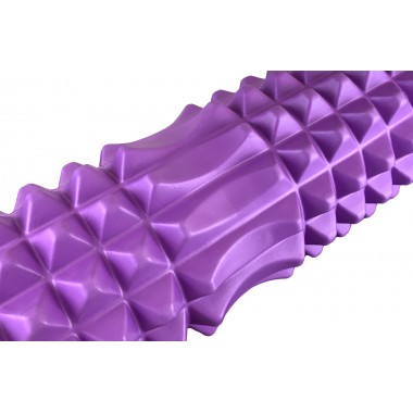 Масажний ролик EasyFit Solid Grid Roller 45 см v.2.2s фіолетовий