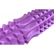 Масажний ролик EasyFit Grid Roller 33 см v.1.2 із заглушками з обох сторін (фіолетовий)