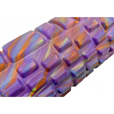 Массажный ролик EasyFit Grid Roller 33 см v.1.1 Multi Фиолетовый